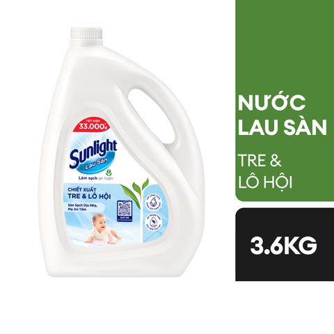 Nước lau sàn Sunlight Chiết xuất Tre & Lô hội 3.6kg