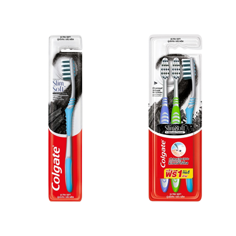 Bàn chải Colgate Slimsoft Between Charcoal lông chải mềm mảnh xen sợi phủ than hoạt tính