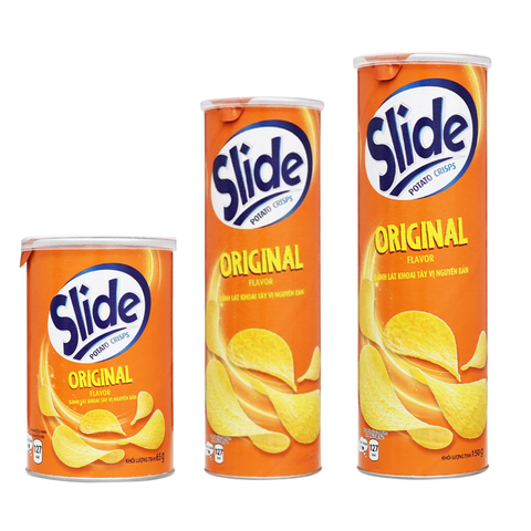 Snack khoai tây vị tự nhiên Slide lon 65G/ 90G/ 150G