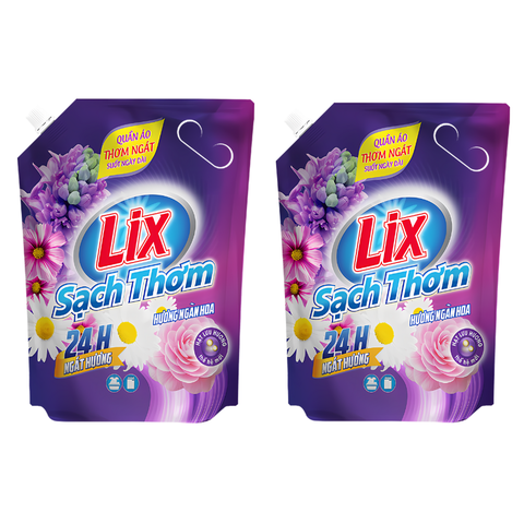 Nước giặt Lix sạch thơm hương ngàn hoa túi 2.6KG/ 3.5KG