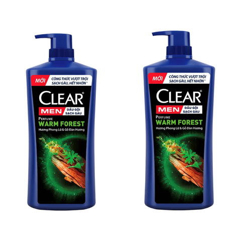 Dầu gội nước hoa Clear Men Warm Forest sạch gàu sạch nhờn hương phong lữ và gỗ đàn hương 600G/ 840G