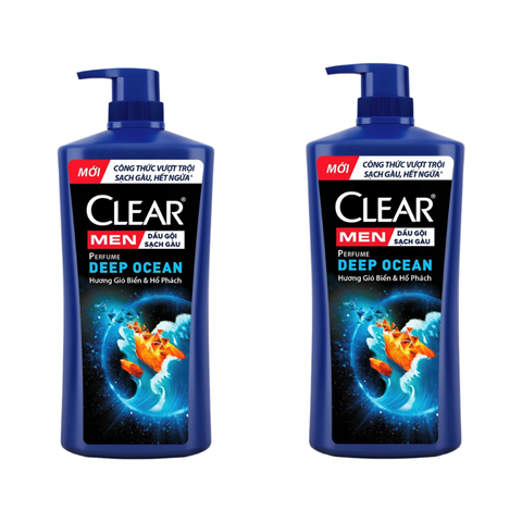 Dầu gội nước hoa Clear Men Deep Ocean sạch gàu hương gió biển và hổ phách 600G/ 840G