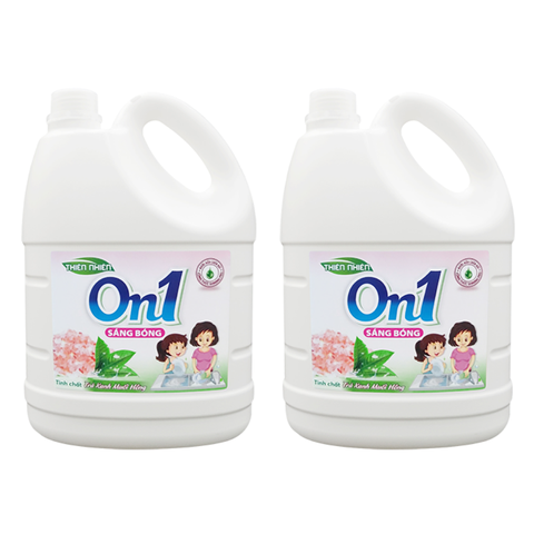 Nước rửa chén On1 tinh chất trà xanh muối hồng sạch bóng vết dầu mỡ