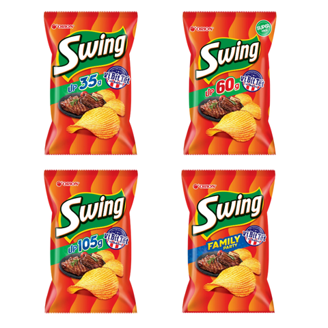 Snack khoai tây vị bít tết kiểu New York Swing gói 35G/ 60G/ 105G/ 152G