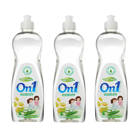 Chai nước rửa chén On1 tinh chất Kiwi và nha đam sạch bóng vết dầu mỡ
