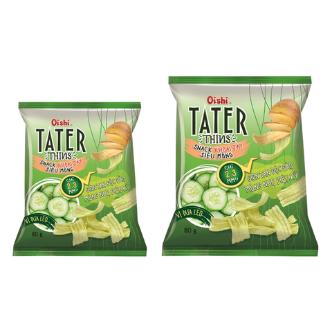 Oishi snack tater thins vị dưa leo dưa chuột 32G/68G