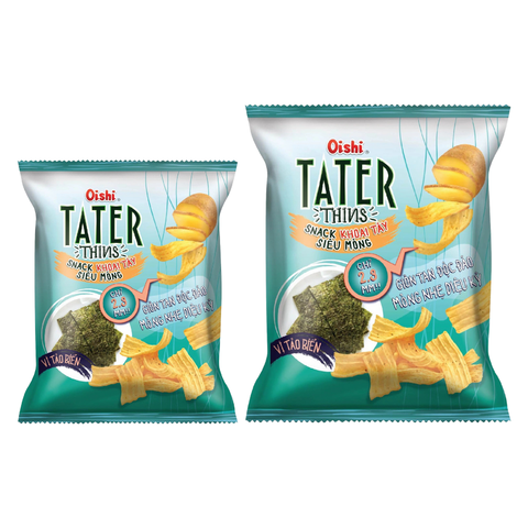 Snack Oishi Tater Thins Khoai Tây Sieu Mỏng Vị Tảo Biển 32G/68G