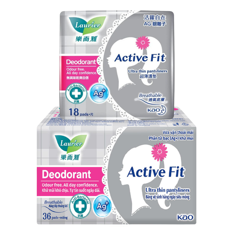 Laurier Active Fit Miếng Lót Hàng Ngày Khử Mùi - Kháng Khuẩn