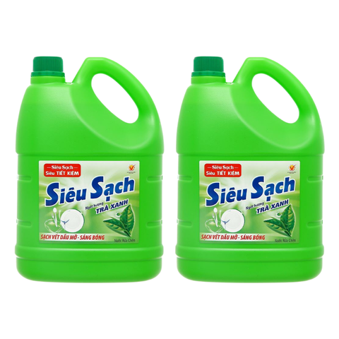 Nước rửa chén Lix siêu sạch hương trà xanh can 1.4KG/ 3.6KG