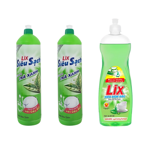 Nước rửa chén Lix siêu sạch hương trà xanh chai 200G/ 400G/ 750G