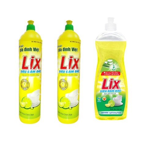 Nước rửa chén Lix siêu đậm đặc hương chanh chai 200G/ 400G/ 750G