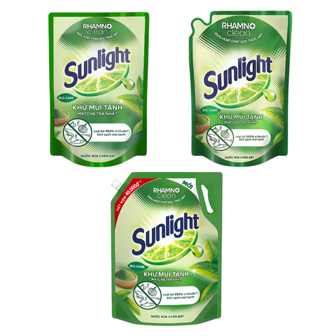 Túi nước rửa chén Sunlight khử mùi tanh matcha trà Nhật