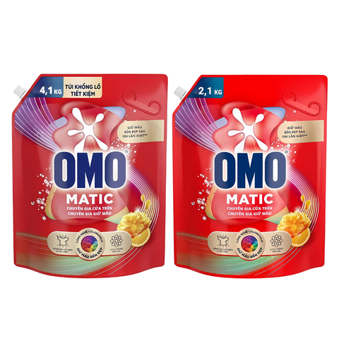 Nước giặt OMO Matic cửa trên chuyên gia giữ màu túi 2.1KG/ 4.1KG