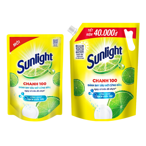 Túi nước rửa chén Sunlight Chanh 100 đánh bay dầu mỡ
