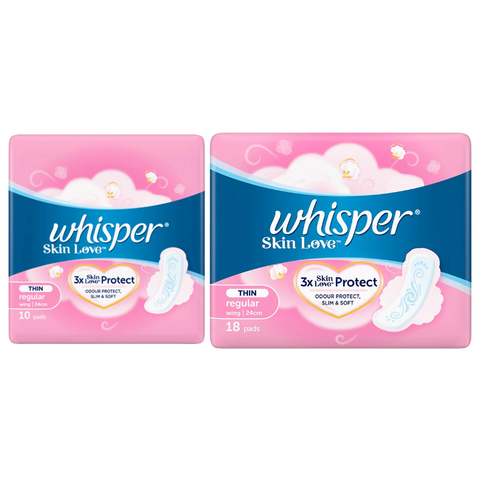 Băng vệ sinh Whisper Skin Love siêu mỏng có cánh cho ngày bình thường