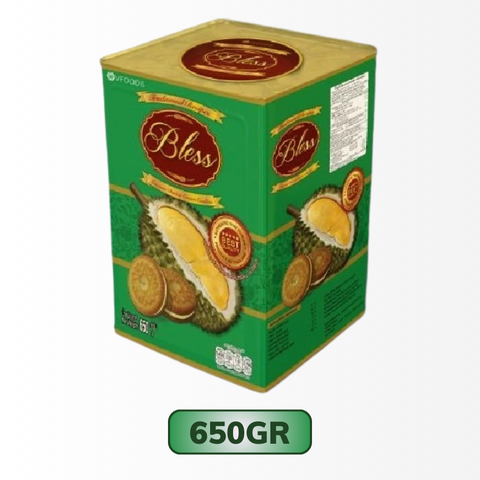 Bánh quy hộp thiếc BLESS màu xanh lá - Vị sầu riêng