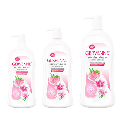 Sữa Tắm Gervenne Trắng Da Dâu tây bạch tuyết và lily hồng