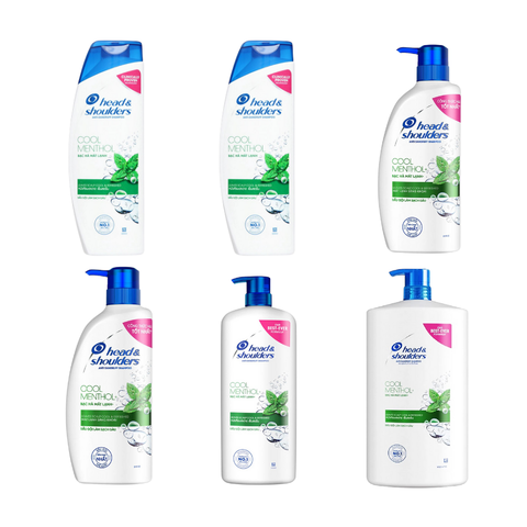 Dầu gội Head & Shoulders Cool Menthol bạc hà làm sạch gàu 170ML/ 330ML/ 625ML/ 850ML/ 1200ML/ 1800ML