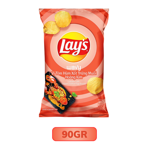 Snack khoai tây tôm hùng và xốt trứng muối hoàng kim 32G/90G
