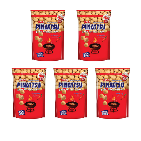 Snack nhân đậu phộng vị mực cay Pinattsu Oishi 6G/13G/38G/85G/100G