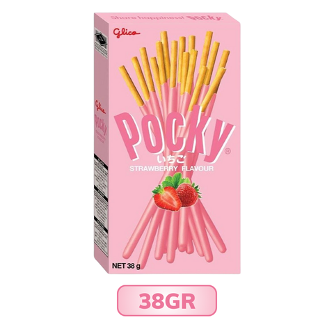Bánh que Glico Pocky phủ kem hương dâu hộp 38g