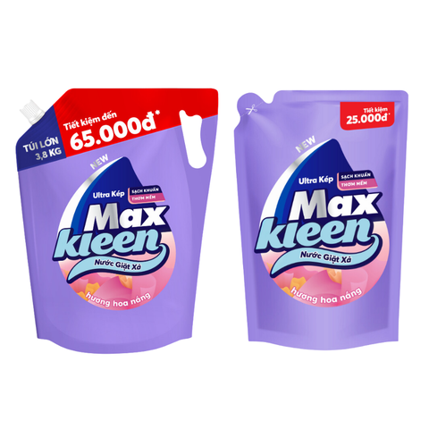 Nước giặt xả MaxKleen hương hoa nắng túi 2.4KG/ 3.8KG
