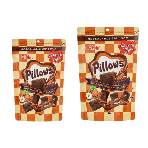 Snack nhân socola vị hazelnut Oishi Pillows gói 14G/85G