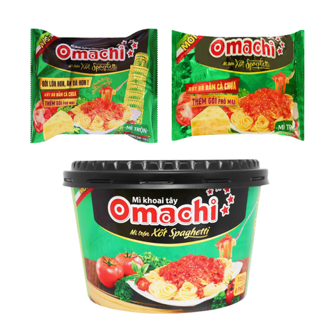 Mì trộn Omachi xốt Spaghetti Gói 91G/ 136G/ Hộp 105G