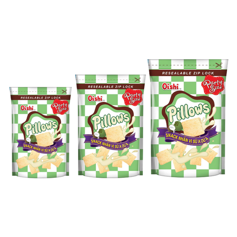Snack nhân vị sữa dừa Oishi Pillows 14G/42G/85G
