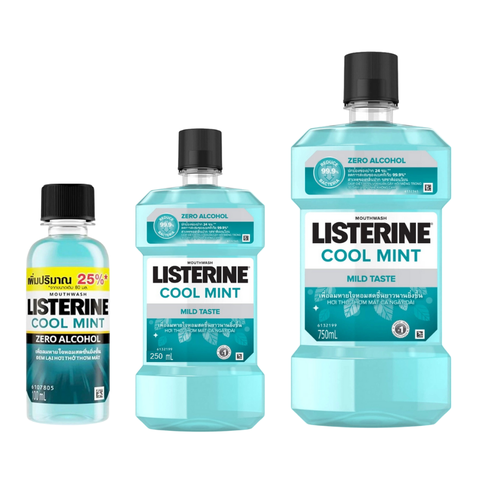 Nước súc miệng diệt khuẩn LISTERINE COOL MINT ZERO ALCOHOL