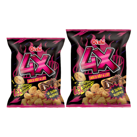 Oishi Snack bắp 4X Sriracha vị sườn nướng 32G/68G