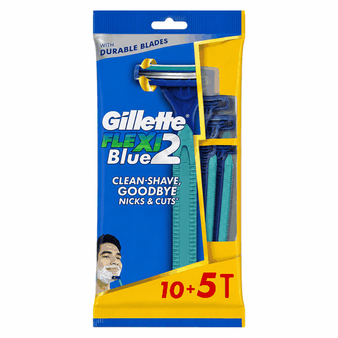 Gillette Flexi Blue 2 Razor Pack of 10 + 5