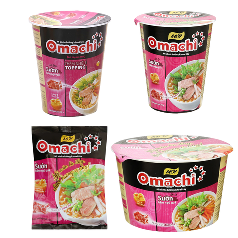 Mì khoai tây Omachi sườn hầm ngũ quả Hộp 68G/ 72G/ 95G/ Gói 80G