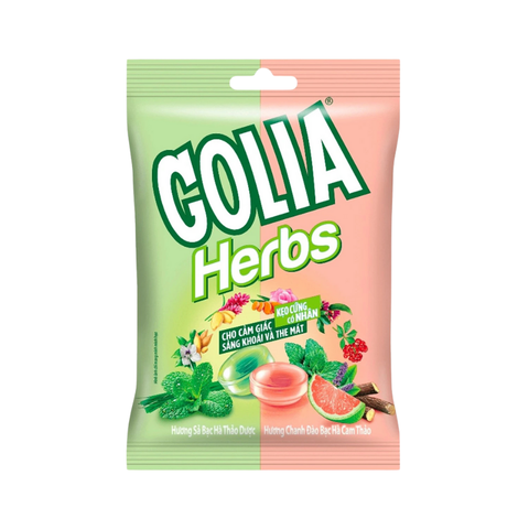 Kẹo Golia Herbs Mix 2 Hương Bạc Hà Thảo Dược và Chanh Đào Bạc Hà Cam Thảo