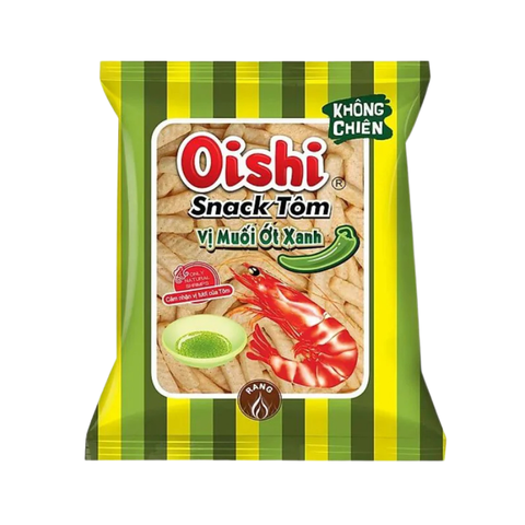 Snack tôm vị muối ớt xanh Oishi