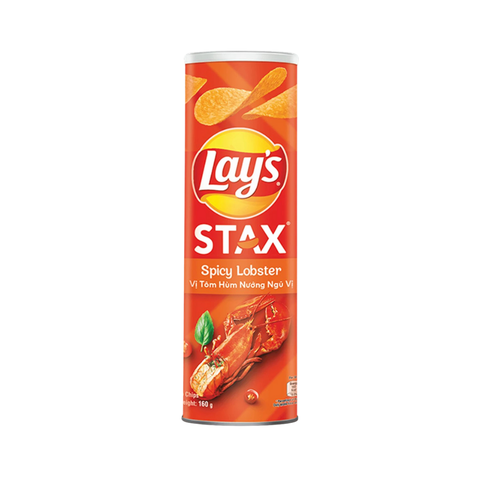Snack khoai tây vị tôm hùm nướng ngũ vị Lay's Stax lon 150g