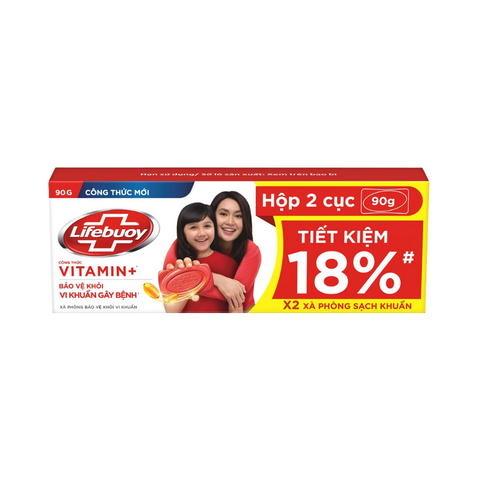 Hộp 2 xà bông cục Lifebuoy Vitamin+