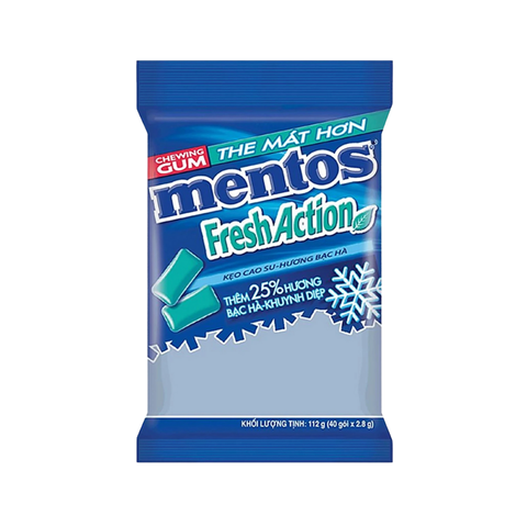 Bịch Kẹo Gum Mentos Fresh Action Bạc Hà Khuynh Diệp