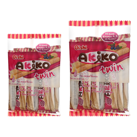 Snack que nhân vị kem Mixed Berries Oishi Akiko gói 14G/140G