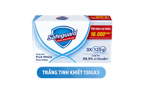 Safeguard Pure White Bar Soap Pack of 3 (3 x 125g)