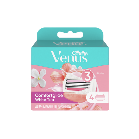 Gillette Venus Comfortglide White Tea Replacement Cartridges Pack of 4