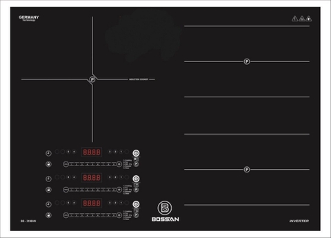 Bếp từ ba vùng nấu BOSSAN BS-3198