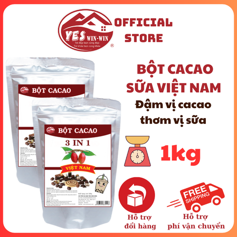 1kg Bột Cacao sữa tiện lợi VIÊT NAM - 2 gói x 500g - Yeswinwin