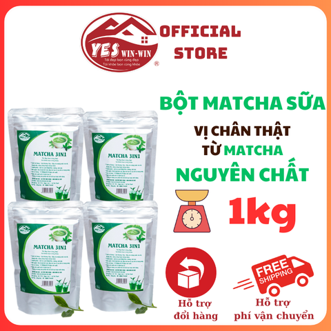 1kg Bột Trà Matcha sữa tiện lợi dành cho quán YESWINWIN Gói 4 gói x 250g