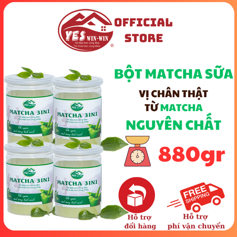 880g Bột Matcha sữa tiện lợi dành cho quán YESWINWIN 4 lon x 220g