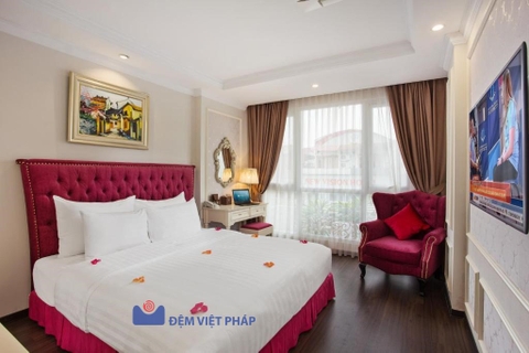 Bộ chăn ga gối kẻ sọc 50% cotton 50% poly T200 VP200K  Đệm Việt Pháp