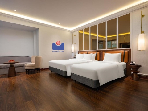Bộ chăn ga gối trắng trơn 65% cotton 35% poly T250 VP250T Đệm Việt Pháp