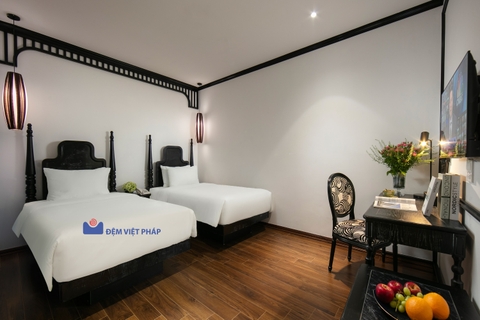 Bộ chăn ga gối trắng trơn 100% cotton T300 VP300T Đệm Việt Pháp