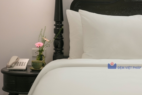 Bộ chăn ga gối trắng trơn 100% cotton T300 VP300T Đệm Việt Pháp