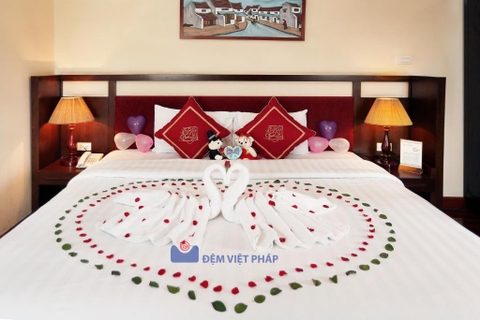 Bộ chăn ga gối kẻ sọc 65% cotton 35% polyester T250 VP250K  Đệm Việt Pháp